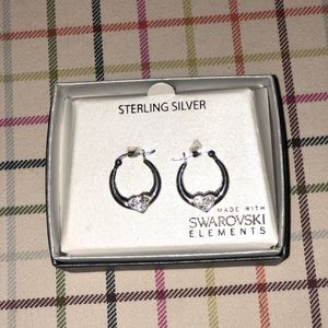 Sterling Silver Heart Hoops